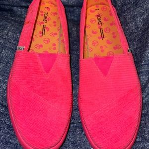 Toms Neon Pink Corduroy Alpargata Mallow